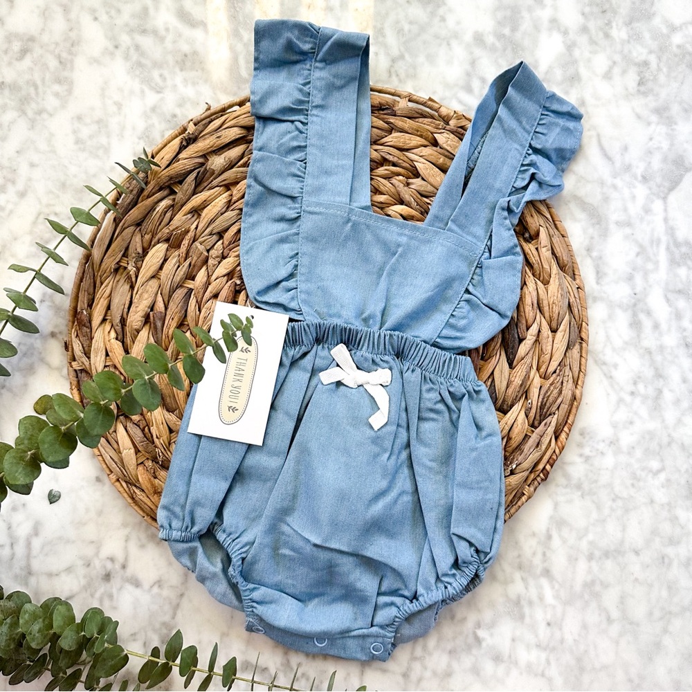 Boutique Baby Chambray Pinafore Romper